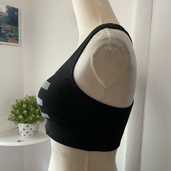 BEBE ACTIVE SPORT BRA, ACTIVE TOP, WOMENS, black, logo, sports back SIZE M - Picture 10 of 17
